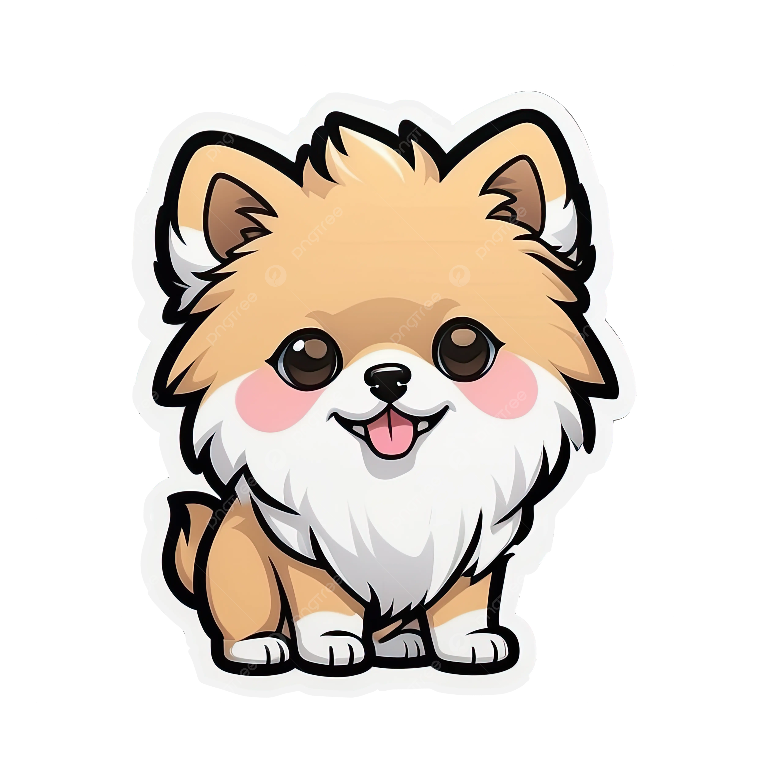 Cute Pomerian Dog Chibi Illustration, Dog, Sticker, Cute PNG ...