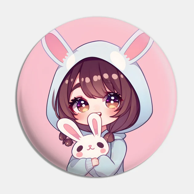 Cute Anime Girl With Bunny