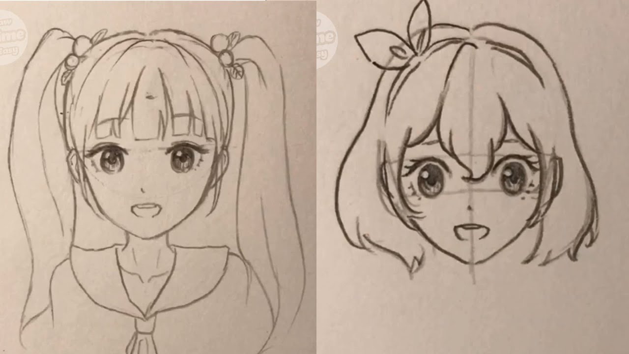 How to draw long hair and short hair anime